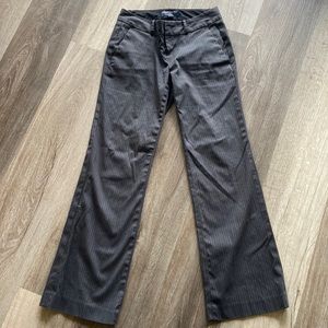 Banana republic straight legged dress pants size 0p. Gray and white stripped.
